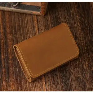 Leather business Card Holder - Light Brown