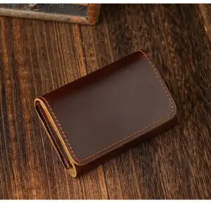 Leather business Card Holder - Coffee Brown